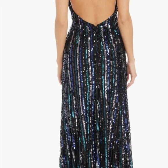 Dress the Population Sarai Sequined halter Cocktail Dress size small NWT - Picture 3 of 13